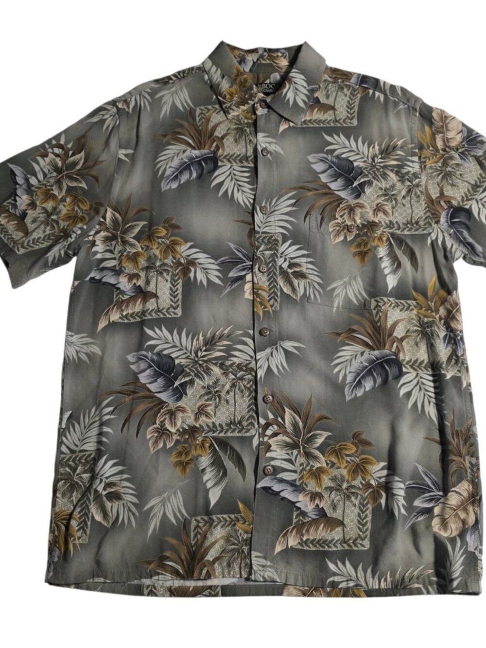 Boca‎ Classics Hawaiian Shirt Rayon Palm Trees Button Up Short Sleeve Medium